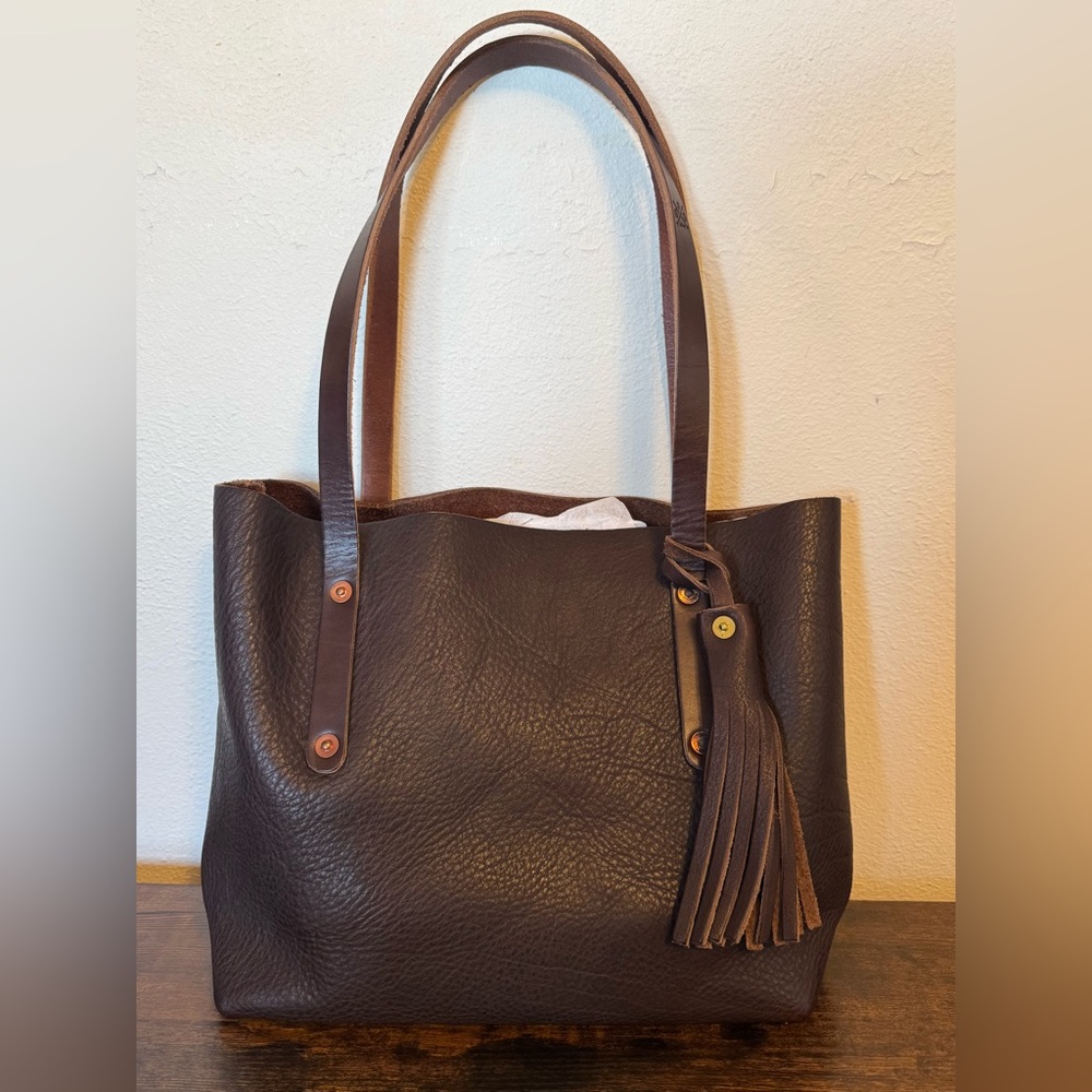 NWT Go Forth Goods Mocha Small Avery Tote Bag - Picture 2 of 10